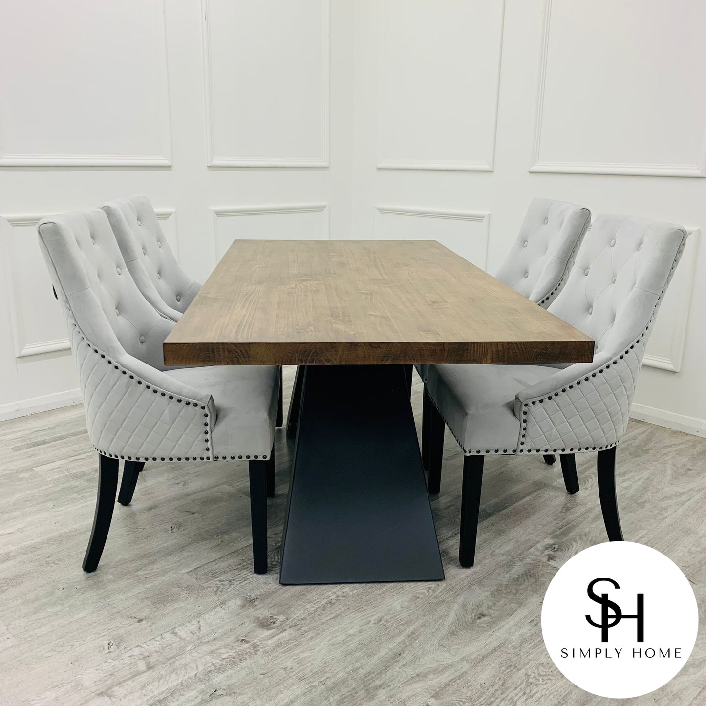 Axel 1.8m Dining Table with Bentley Black Leg Dining Chairs