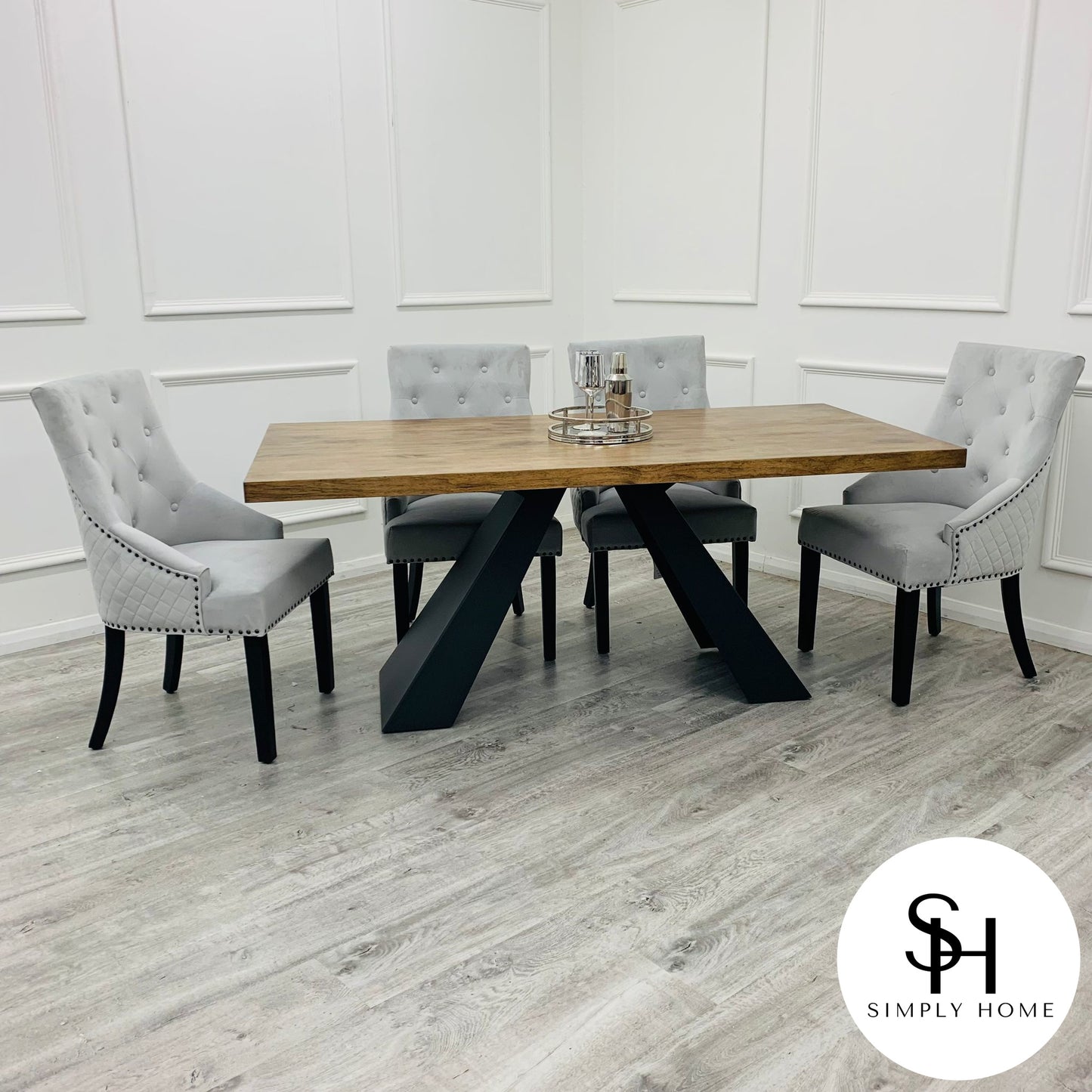 Axel 1.8m Dining Table with Bentley Black Leg Dining Chairs