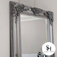 Antique Silver Ornate Floor Standing Mirror