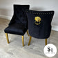 Black Leo Gold Velvet Dining Chairs