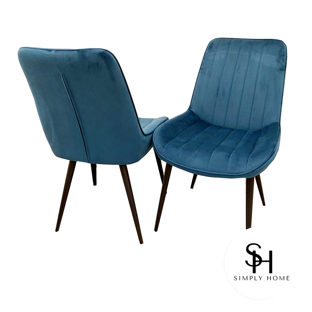 Blue Luca Velvet Dining Chairs