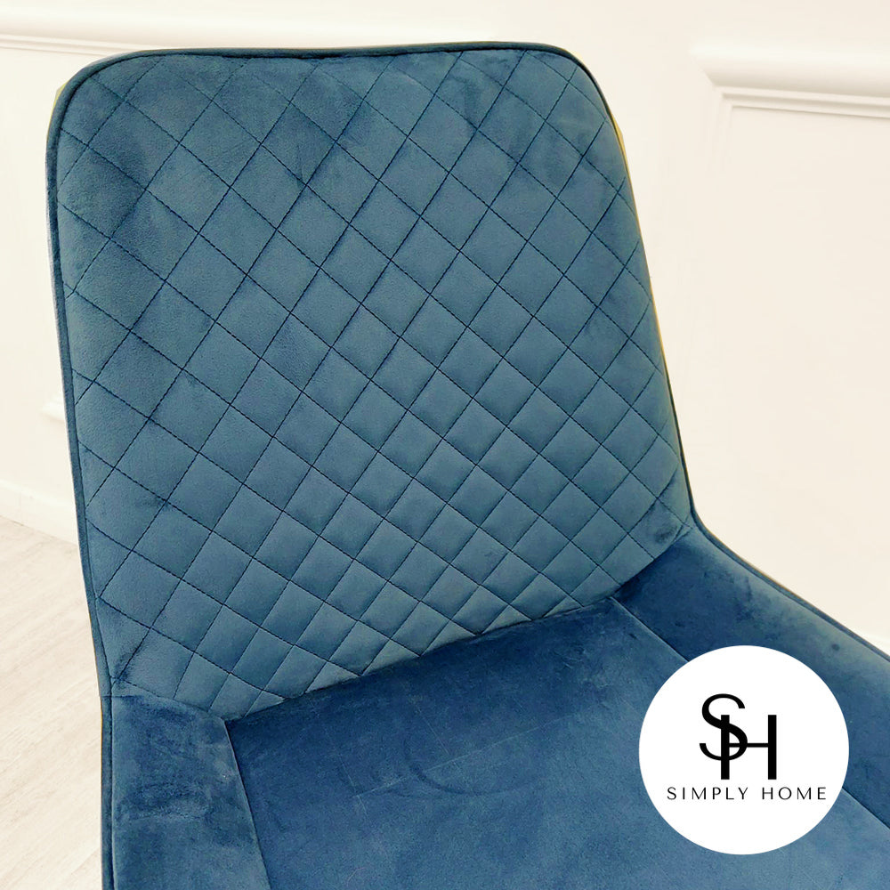 Blue Milano Velvet Dining Chairs