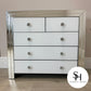 Classic White dresser & Stool, Classic White Chest of Drawers and 2x Classic White Bedside Table