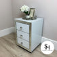Classic White Mirrored Bedside Table