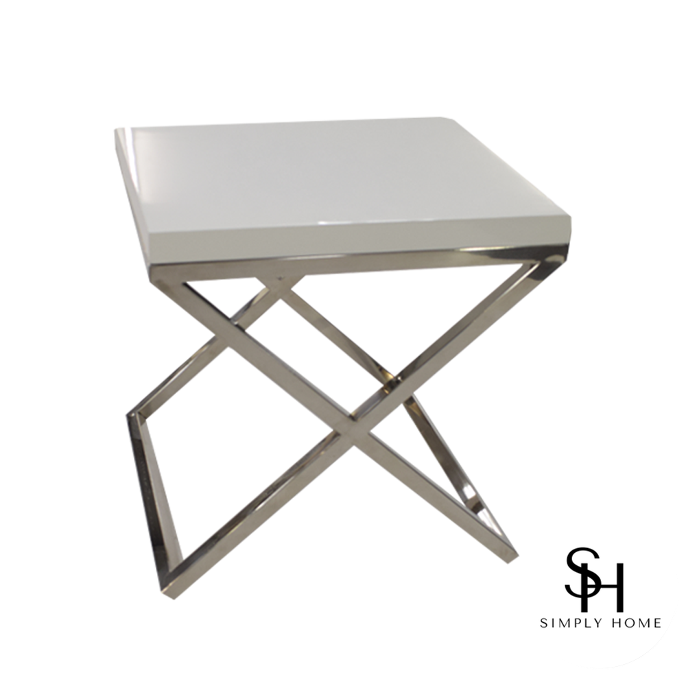 Clarion Grey Glass Side Table