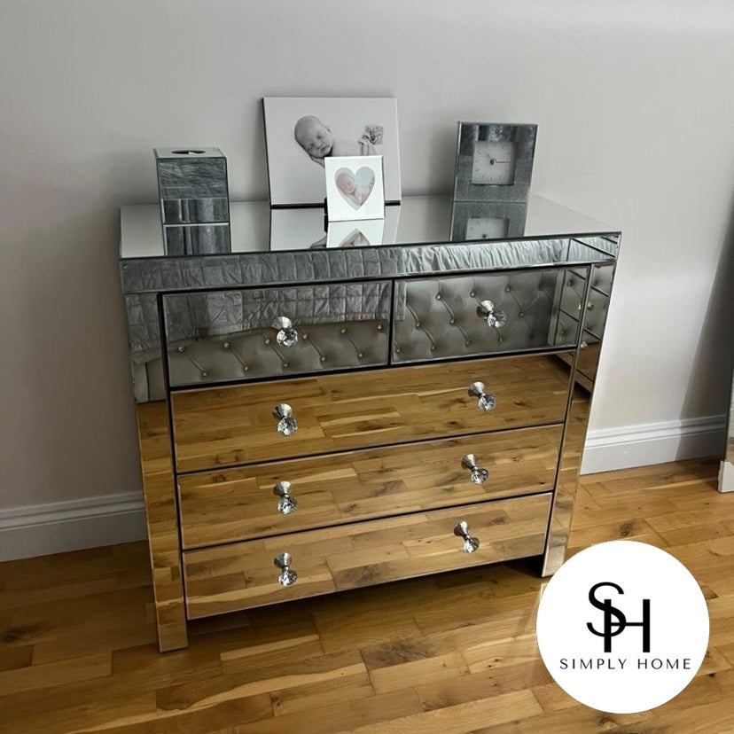Classic Mirrored Bundle (Chest of Drawer and 2 Bedside Tables)