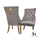 Grey Leo Gold Velvet Dining Chairs
