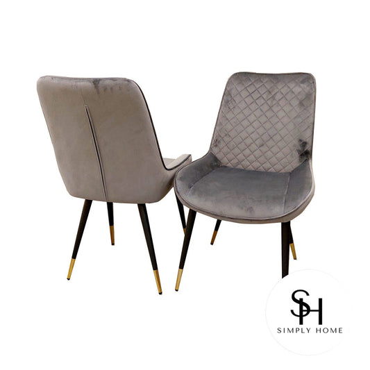 Grey Milano Velvet Dining Chairs