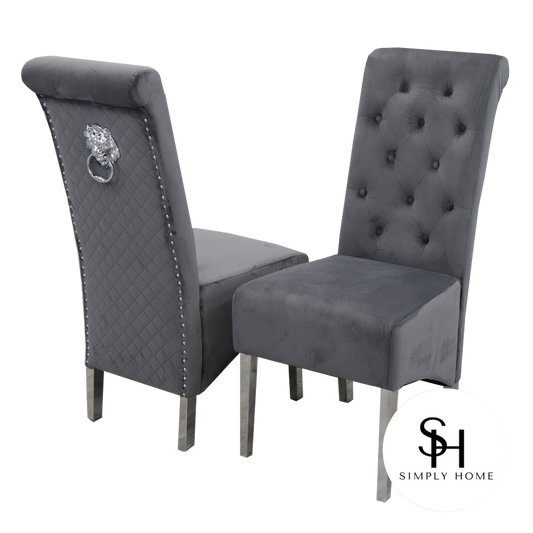 Grey Sophia Velvet Dining Chairs