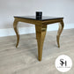 Riviera Gold Black Glass Side Table