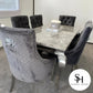 Riviera Grey Marble Table with Grey Leo Chairs