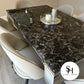 Riviera Black Marble Dining Table with Grey Adrianna Chairs