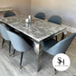 Riviera Grey Marble Dining Table with Grey Alberto Chairs