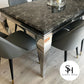 Riviera Black Marble Dining Table with Grey Alberto Chairs