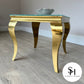 Riviera Gold White Glass Side Table