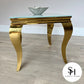 Riviera Gold White Glass Side Table