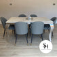 Riviera White Marble Dining Table with Grey Alberto Chairs
