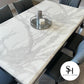 Riviera White Marble Dining Table with Grey Fiorentina Chairs
