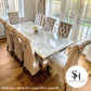 Riviera White Marble Dining Table with Cream Sophia Chairs