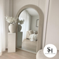 Stone Coloured Stepped Arch Full Length Mirror
