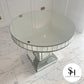 Timeless Silver Trim Circular Mirrored Dining Table