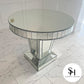 Timeless Silver Trim Circular Mirrored Dining Table