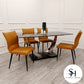 Venus 1.6m Dark Wood Dining Table with Tan Flora Dining Chairs